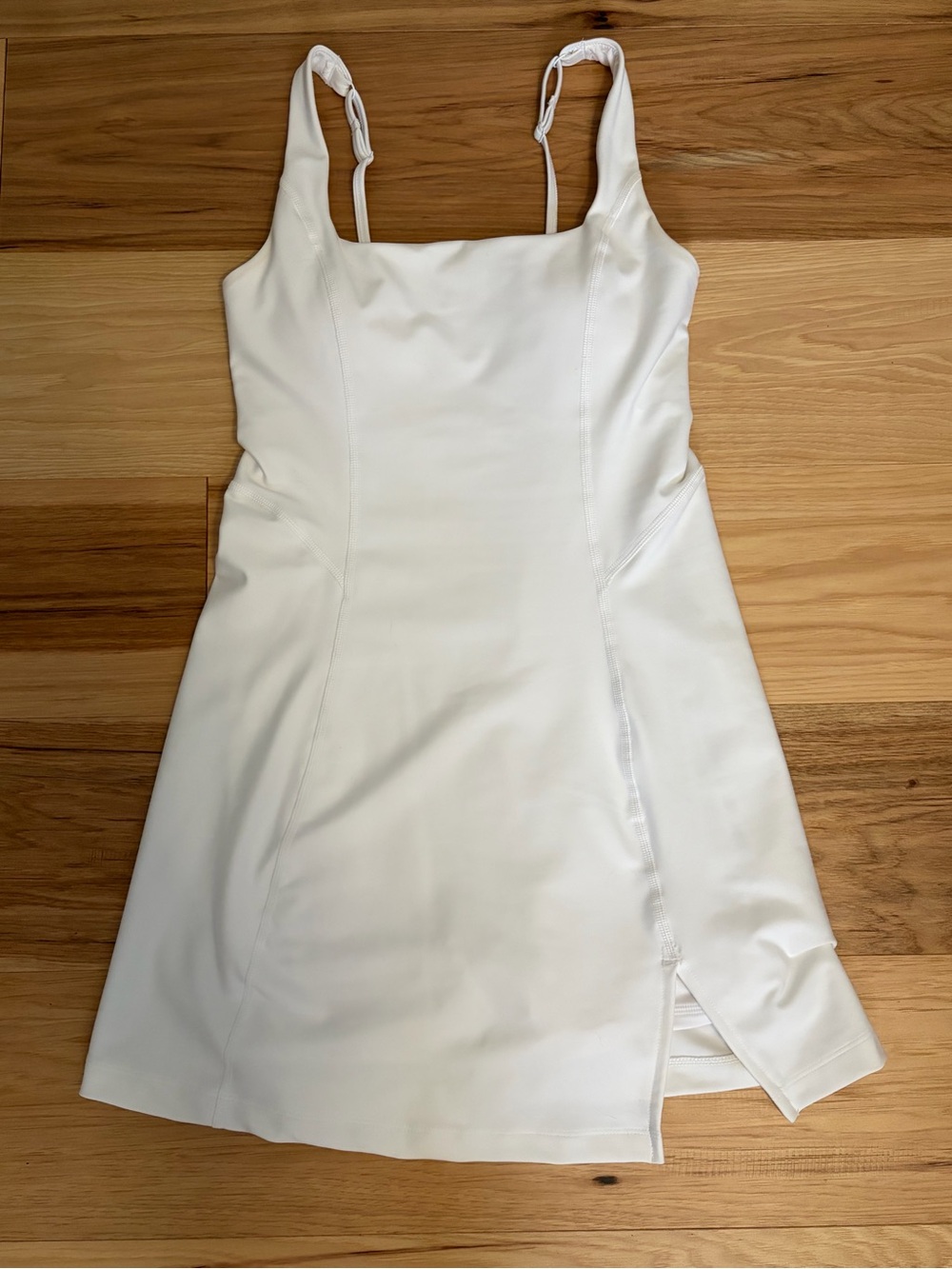 Abercrombie & Fitch White Square-Neck Mini Dress with Side Slit